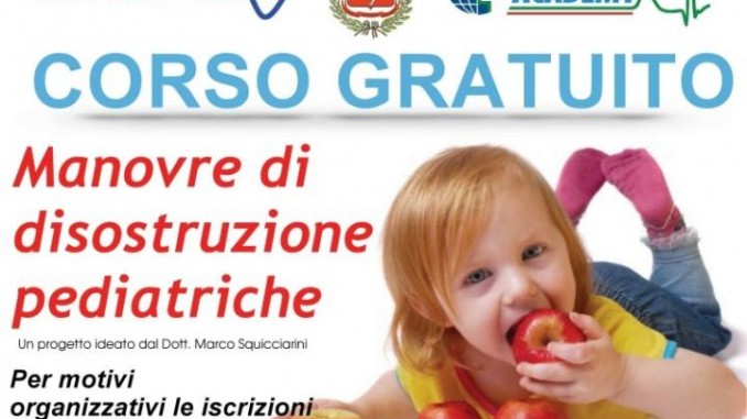 Manovre di disostruzione pediatrica, centinaia gli iscritti al corso