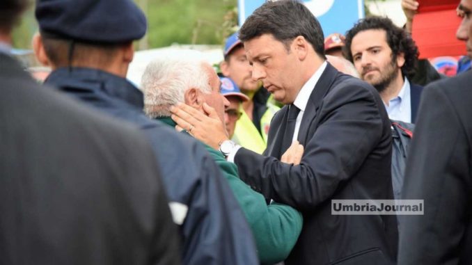 Terremoto, Matteo Renzi a San Pellegrino e a Norcia [FOTO]