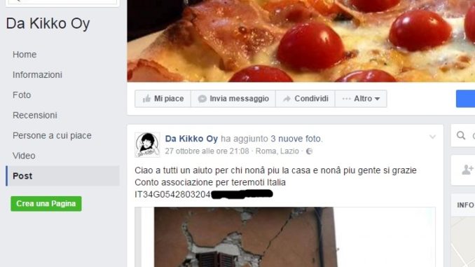 Falsi aiuti ai terremotati, “sciacallo 2.0” denunciato dai carabinieri di Norcia
