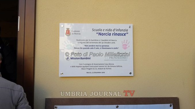 Norcia Rinasce e riparte dai bambini, inaugurata nuova scuola infanzia VIDEO