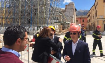 Matteo Orfini, Presidente del Partito Democratico ha visitato Norcia