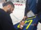 Antonio Candreva, giocatore dell'Inter a Norcia, con delegazione