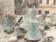 Norcia, recupero delle campane della Basilica dalle macerie