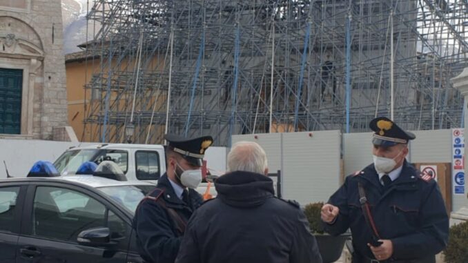 Norcia, multata una persona per mancato utilizzo della mascherina