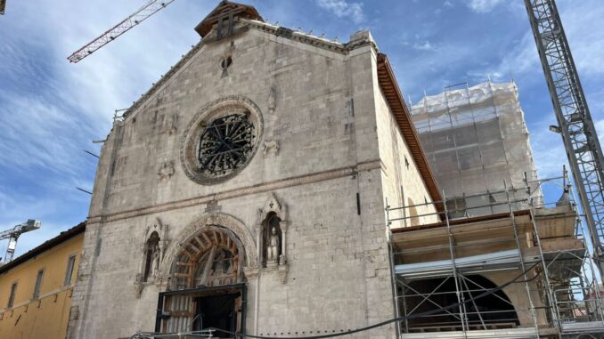 Preghiera a Norcia per ricordare il sisma del 2016, Santa Messa in Basilica