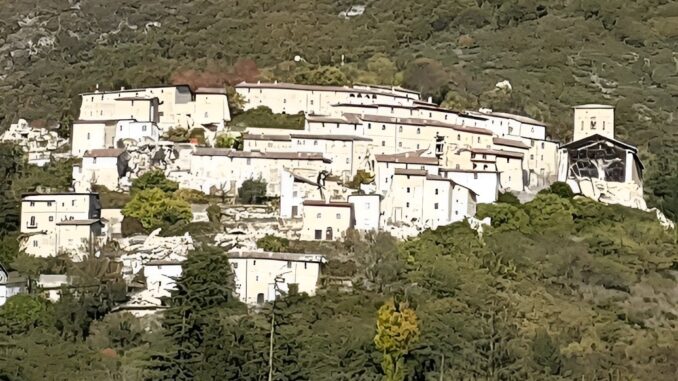 Avvio dei lavori di ricostruzione a Campi di Norcia, 22 agosto